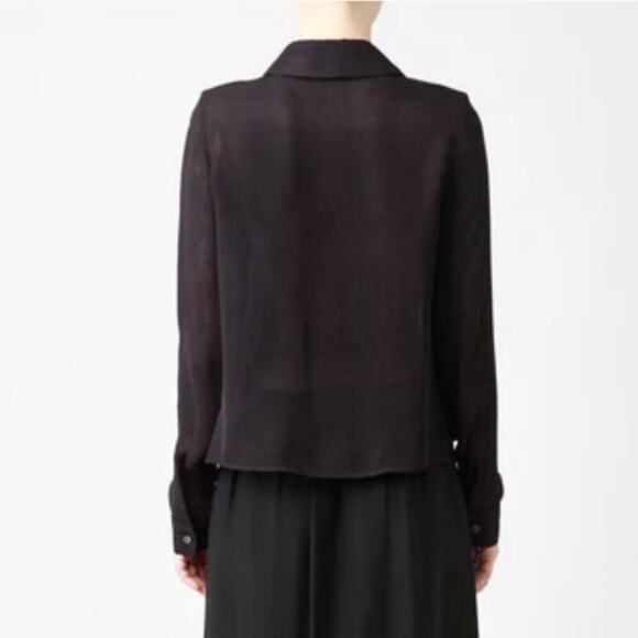 Opening Ceremony Godet Blouse - Black - Semi-Sheer - Button Down Top - Size M - Picture 3 of 7